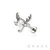 REINDEER (DEER HEAD) CZ THREADLESS (PUSH IN) 316L SURGICAL STEEL LABRET SET